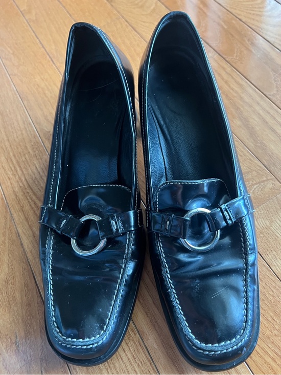 Coach Shoes - Vintage Coach Black Patent Leather Loafers with Silver Ring